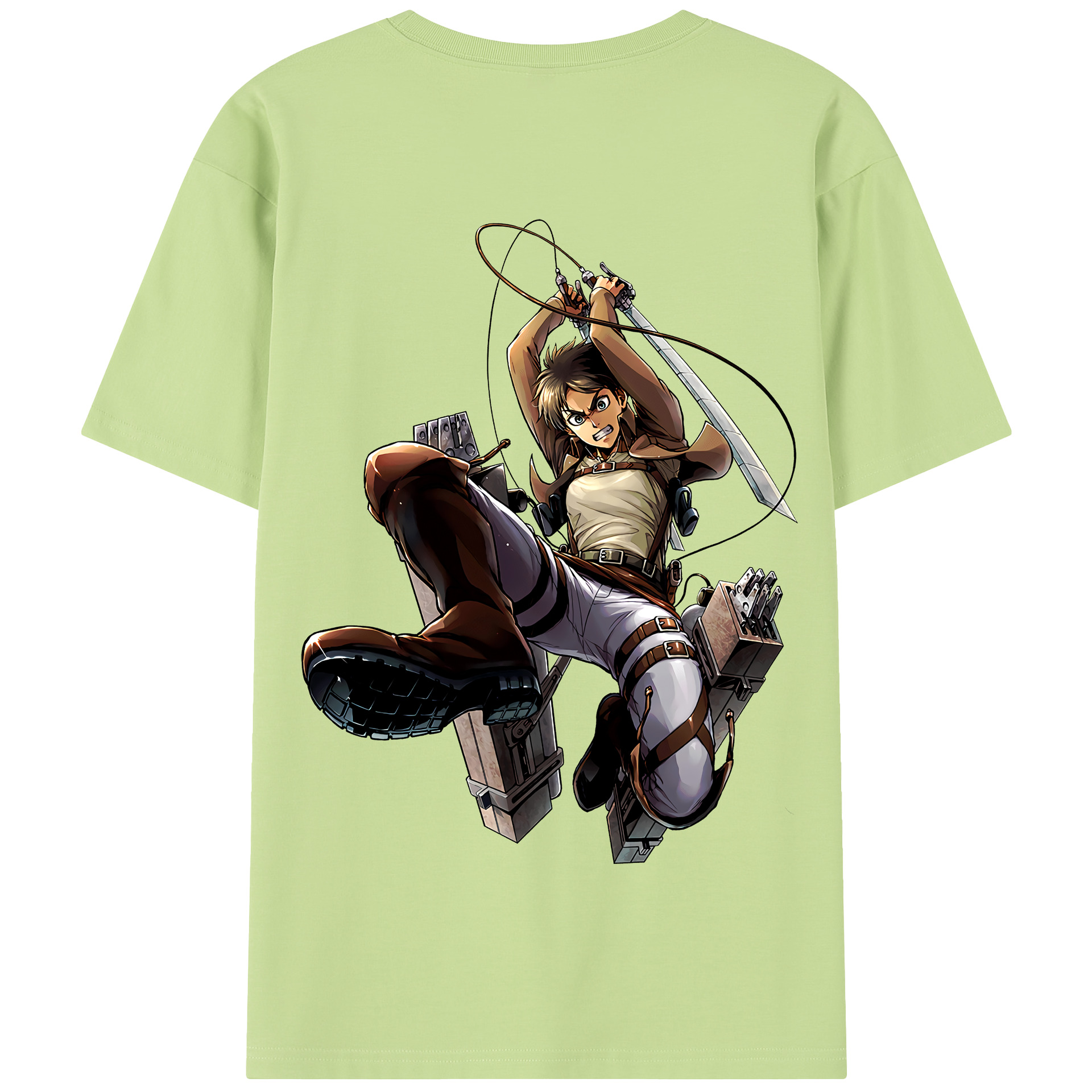 （画像用） 進撃の巨人 エレン･イェーガー Attack on Titan Eren Jäger 綿100％半袖Tシャツ（背面プリント）
